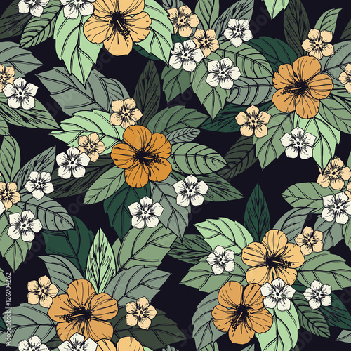 Summer floral seamless patt...