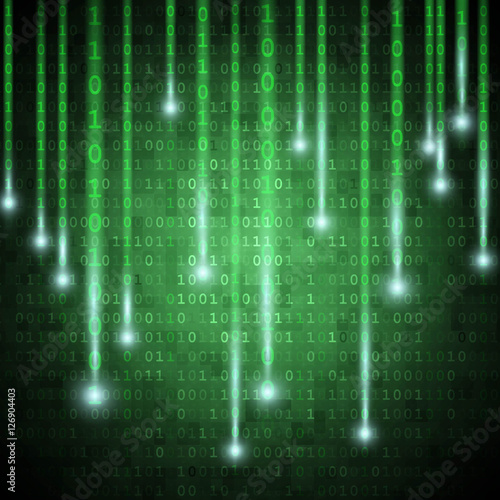 Matrix style binary background with falling number   Vector