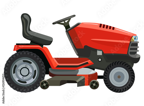 Red lawnmower