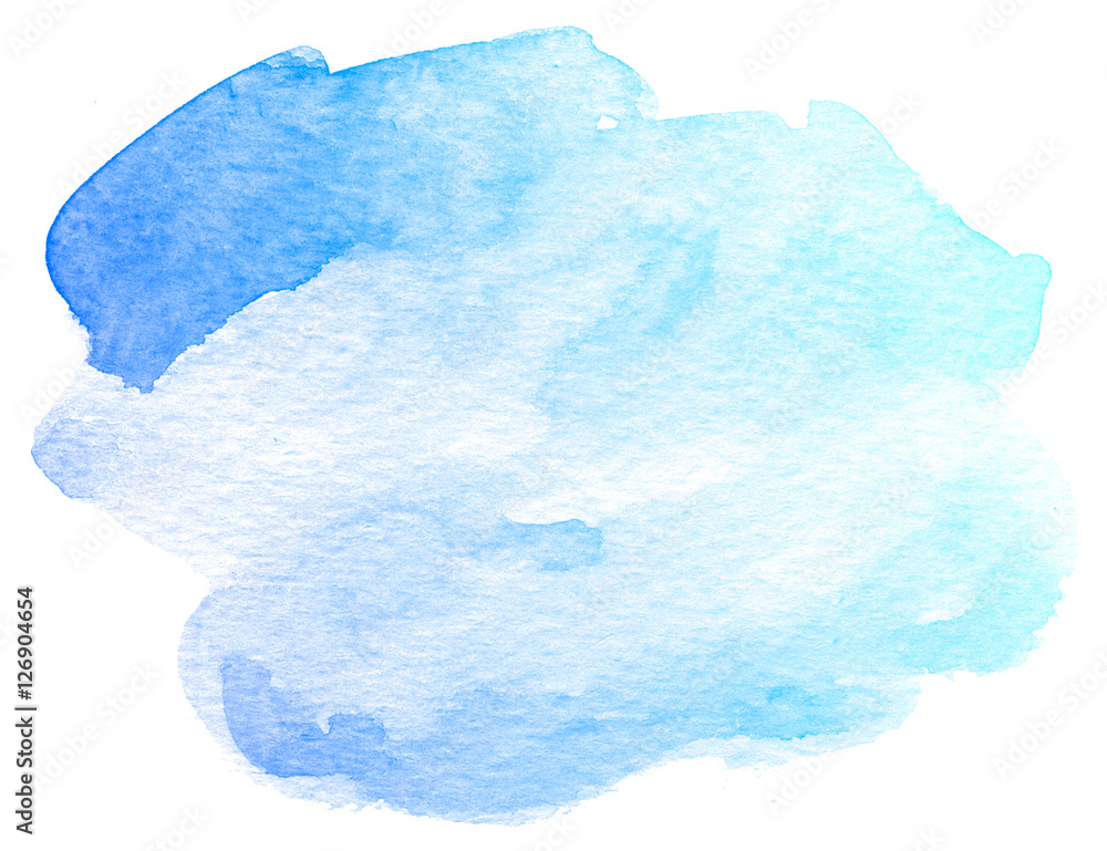Abstract blue watercolor on white background.This is watercolor splash.It is drawn by hand.