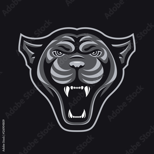 Fototapeta Naklejka Na Ścianę i Meble -  Panthers head logo for sport club or team. Animal mascot logotype. Template. Vector illustration.