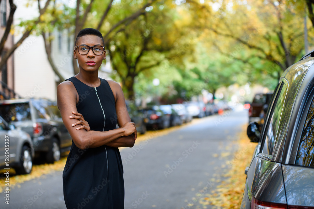 Young african fashionable woman at the street Young african fashionable woman at the street