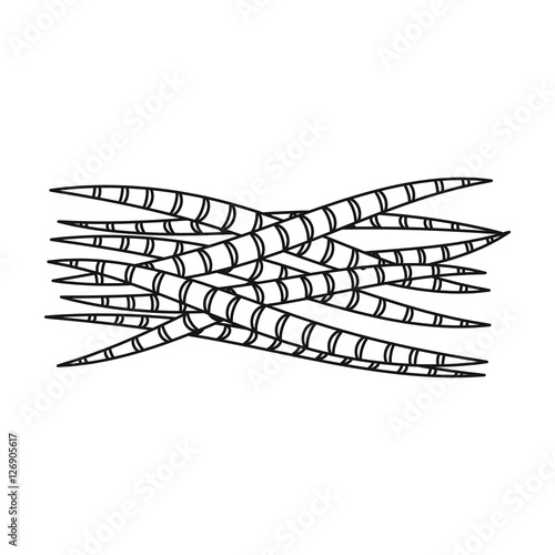 Muscle icon in outline style isolated on white background. Organs symbol stock vector illustration.