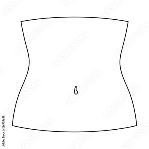 Abdomen icon in outline style isolated on white background. Part of body symbol stock vector illustration.