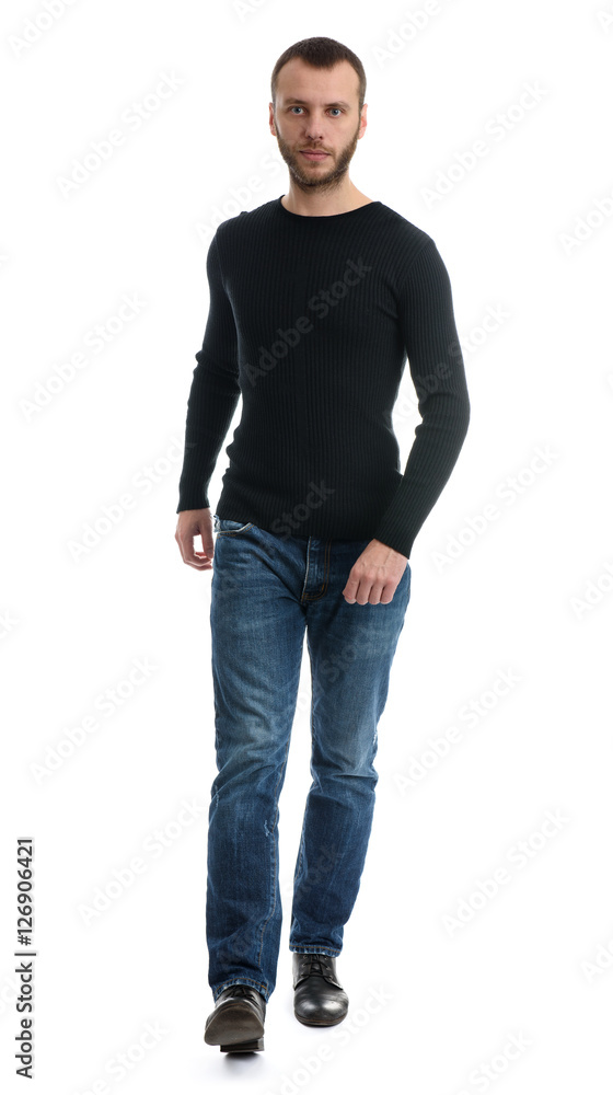 full length portrait of a casual young man walking full length portrait of a casual young man walking