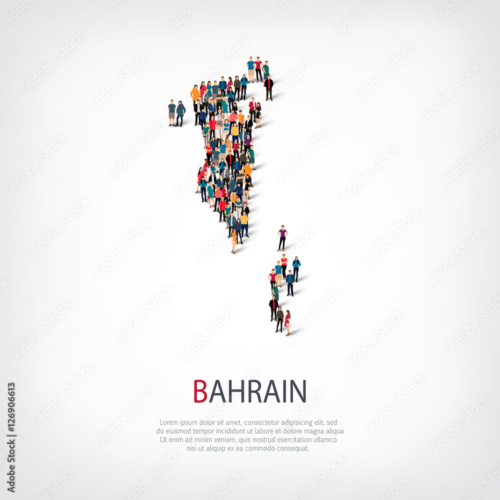 people map country Bahrain vector people map country Bahrain vector
