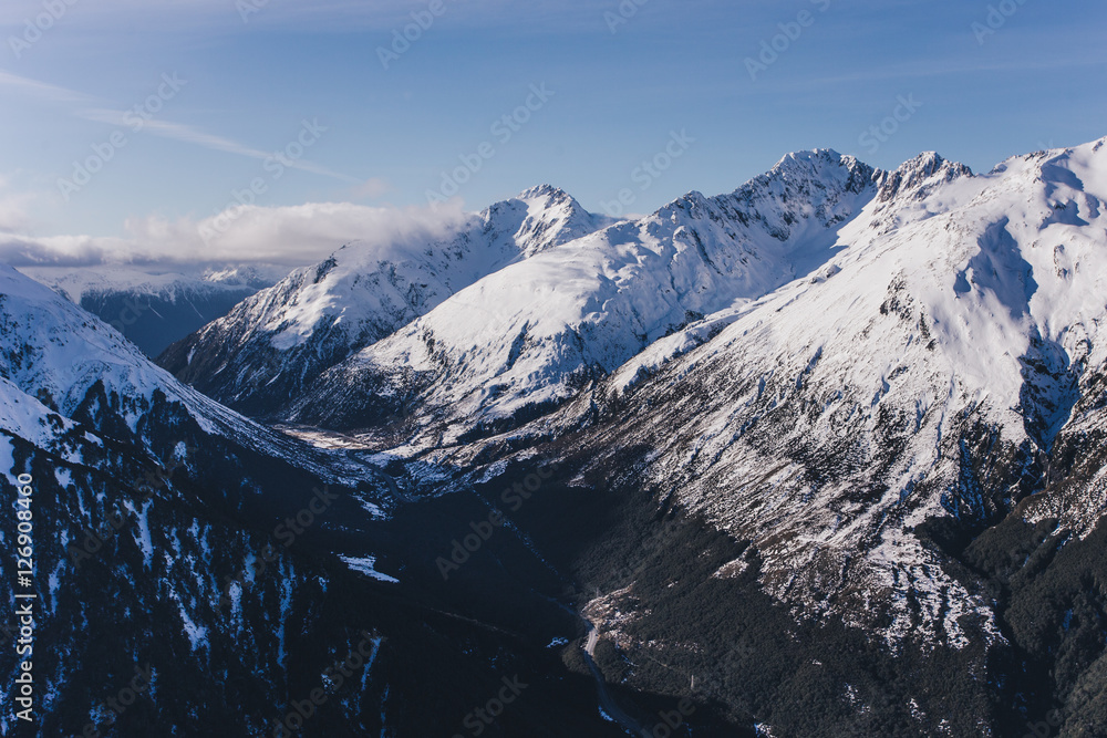 New Zealand avalanche peak in arthur's pass