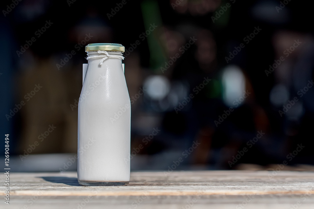 Milk in glass bottle Milk in glass bottle