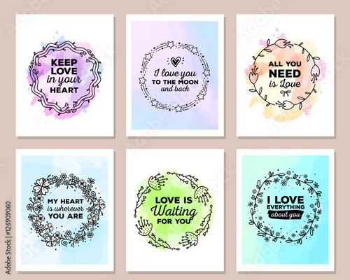 Vector collection of colorful illustration of template with flor