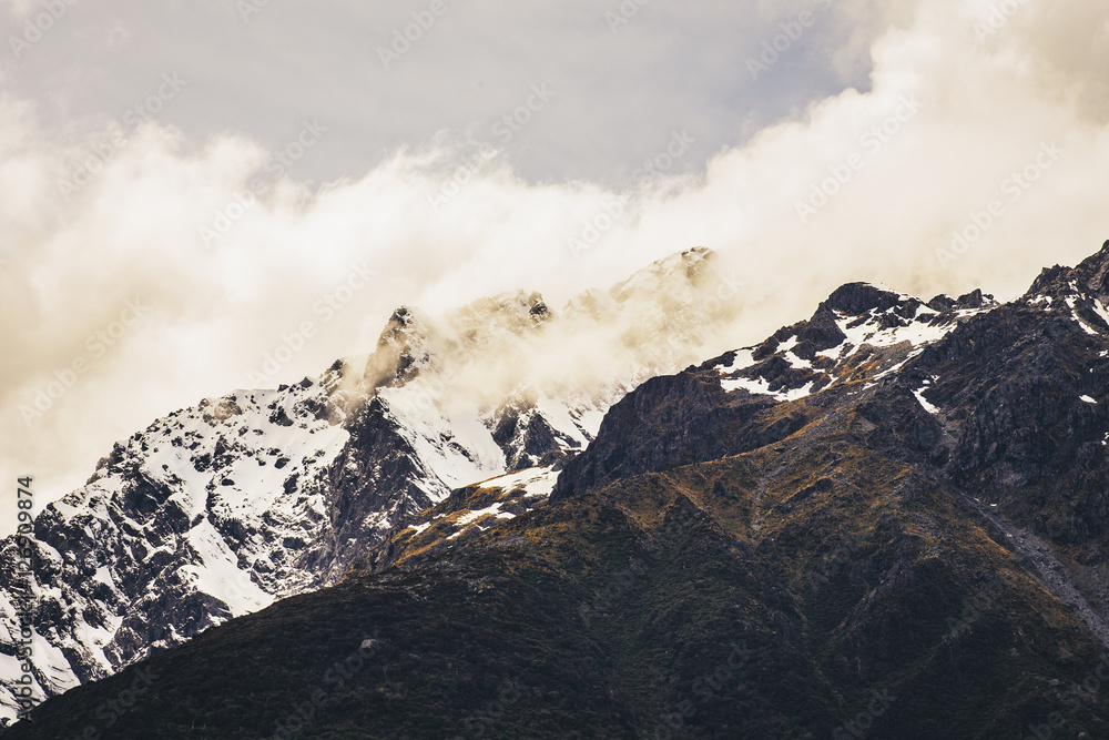 A snow mountain at Arthur's Pass, New Zealand