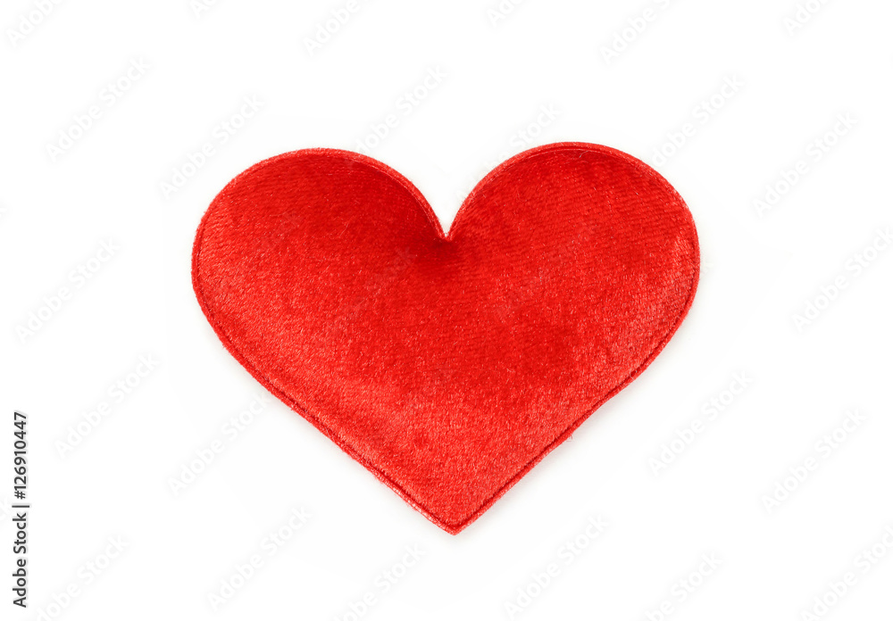 Red heart isolated on a white background