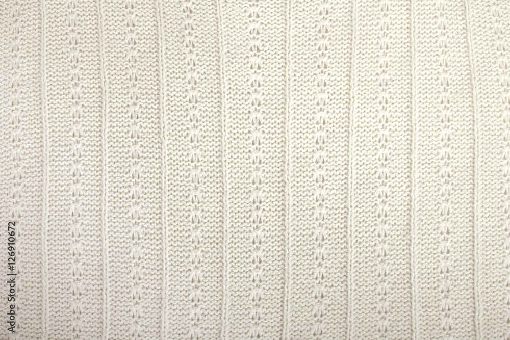 Fototapeta premium Close-up of a piece of white knit fabric