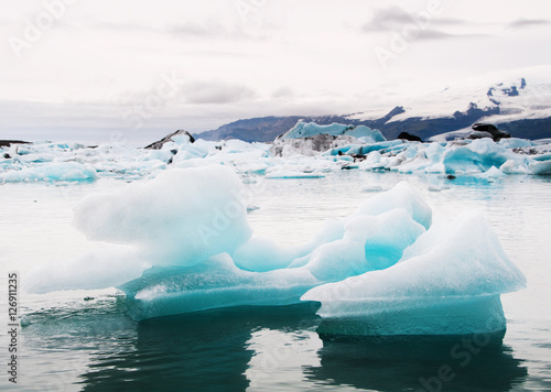 Icebergs in Jokulsarlon glacier lagoon, Iceland