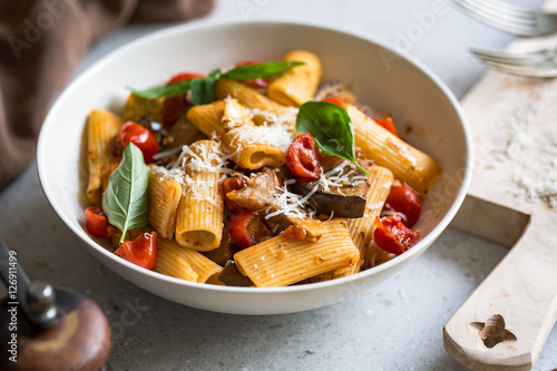 Rigatoni with Aubergine and Tomato photo