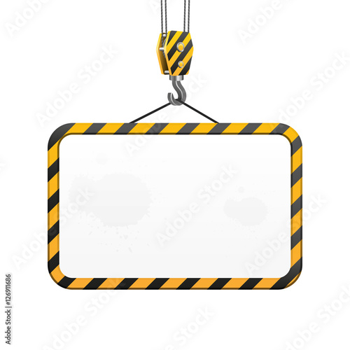 Vector Building Frame with hook and industrial banner, realistic design