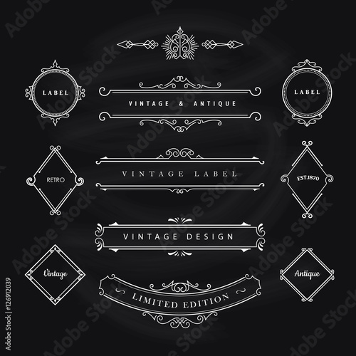 Vintage Banner Elements Flourishes calligraphic Design Vector
