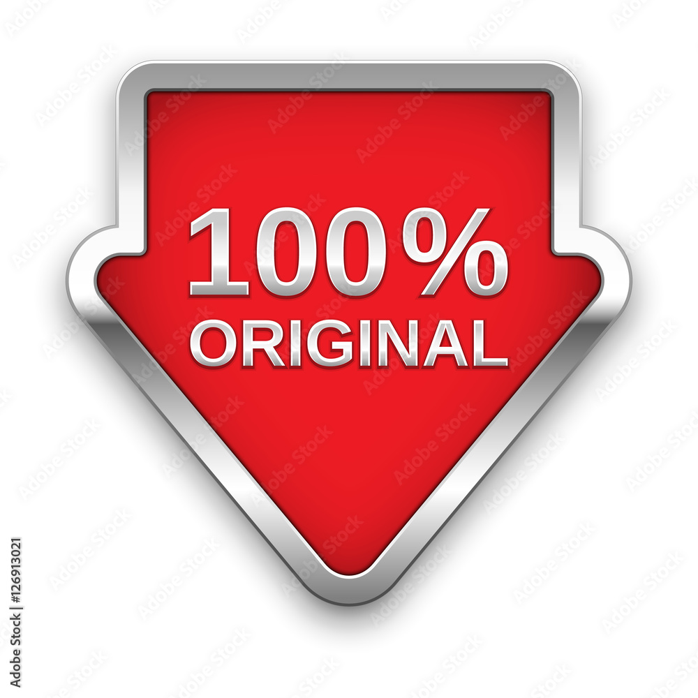 100 percent original vector badge, silver 100 percent original vector badge, silver