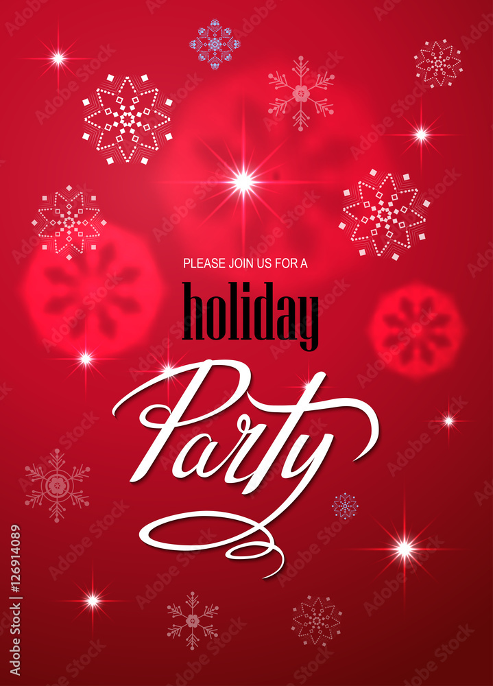 Merry Christmas party invitation and Happy New Year Party Invitation Card Christmas Party poster Holiday design template Christmas decoration. Branches snowflake Merry Christmas party invitation and Happy New Year Party Invitation Card Christmas Party poster Holiday design template Christmas decoration. Branches snowflake