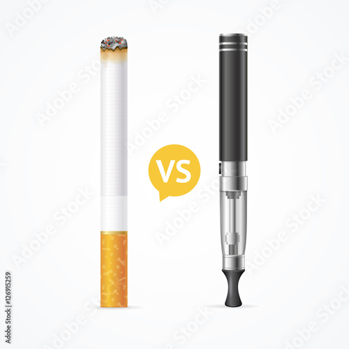 Smoking vs Vaping. Vector