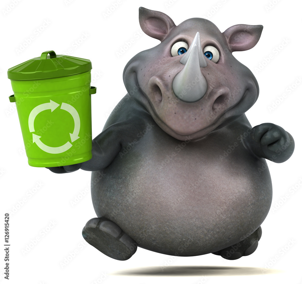 Naklejka premium Fun rhinoceros - 3D Illustration