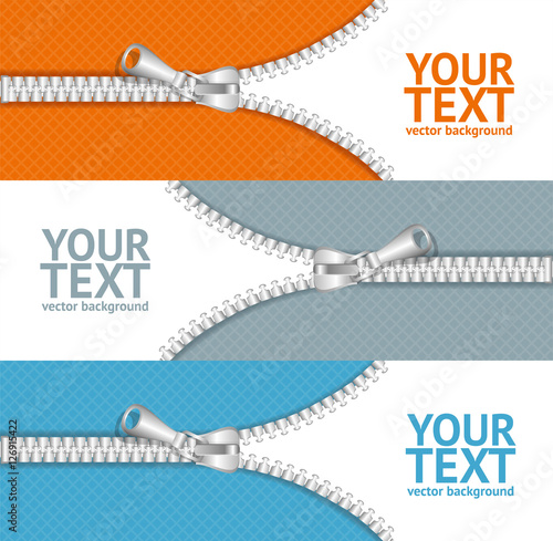 Clothes Colorful Zip Banner. Vector