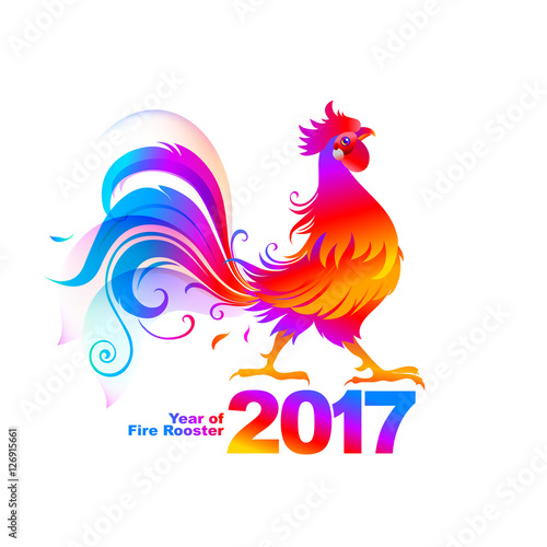 Fire rooster, symbol of 2017 on the Chinese calendar