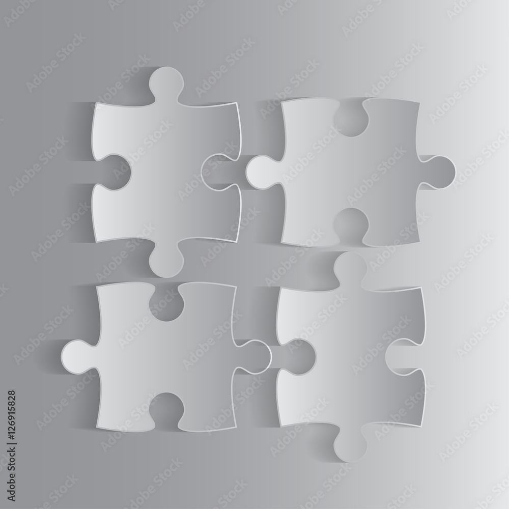 Four Grey Piece Puzzle Round Infographic. 4 Step . Four Grey Piece Puzzle Round Infographic. 4 Step .