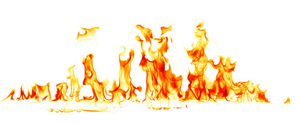 Fire flames isolated on white background