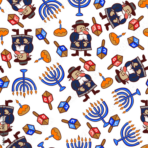 vector hannukah pattern, jewish winter holidays.