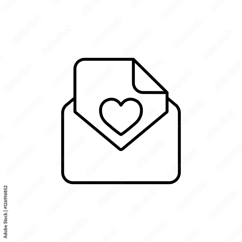 envelope email postcard card letter valentine love thin line out envelope email postcard card letter valentine love thin line out