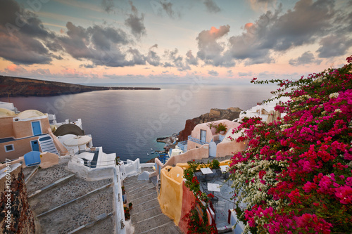 View of Oia village on Santorini island in Greece.