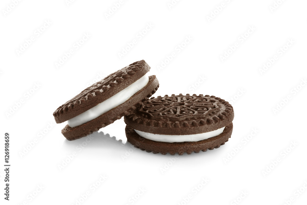 Tasty cookies, isolated on white Tasty cookies, isolated on white
