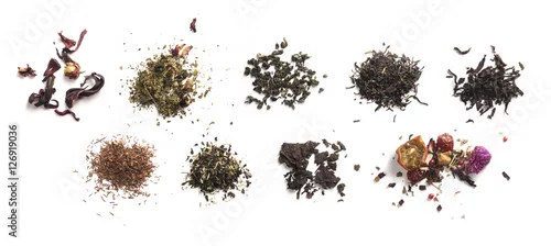 Panel kuchenny z motywem tea accessories on a white background