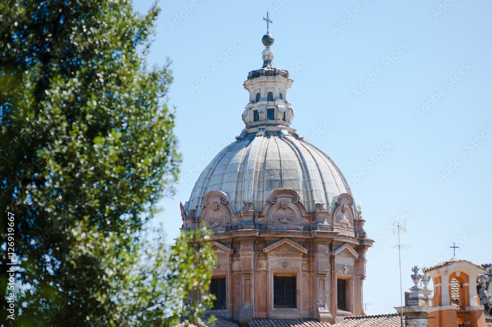 Rome, Italy - dome of a church - religious symbol