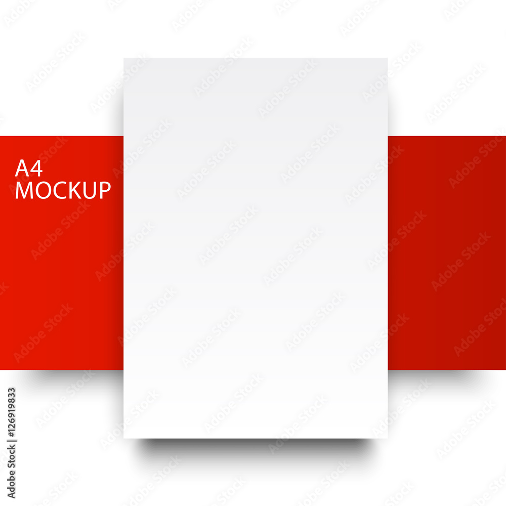 Fototapeta premium paper mockup a4 dot red line3-01
