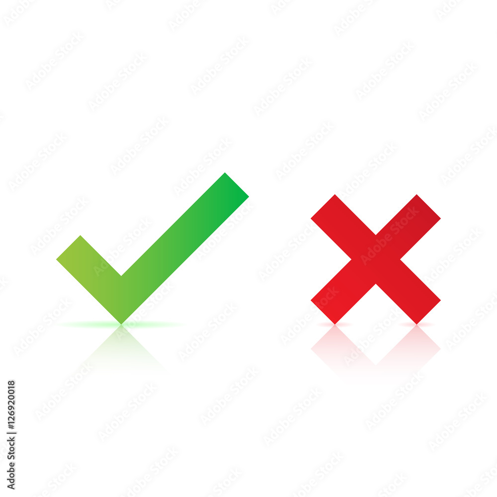 Modern Check Mark Icons On White Background Modern Check Mark Icons On White Background