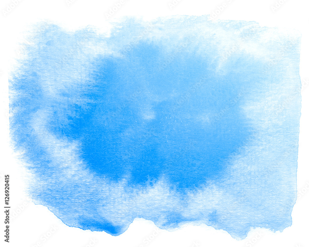Abstract blue watercolor on white background.This is watercolor splash.It is drawn by hand. Abstract blue watercolor on white background.This is watercolor splash.It is drawn by hand.