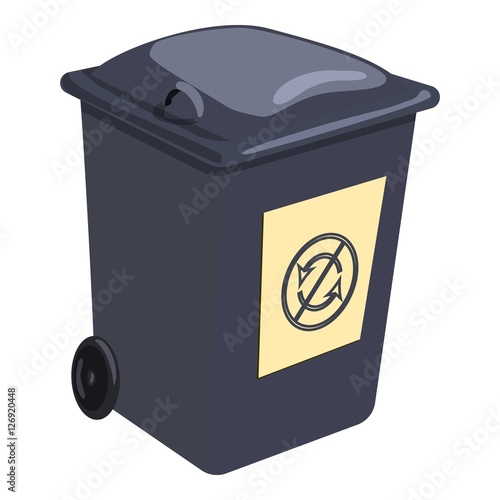 Trashcan icon. Cartoon illustration of trashcan vector icon for web