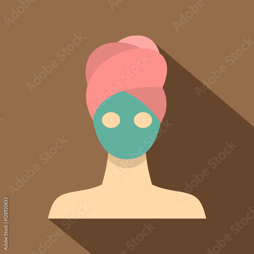 Spa facial clay mask icon. Flat illustration of clay mask vector icon for web design