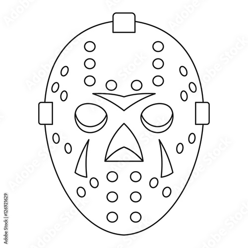 Goalkeeper mask icon. Outline illustration of goalkeeper mask vector icon for web
