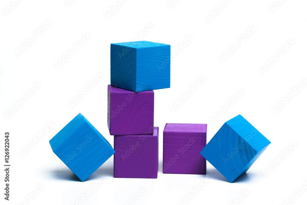 colored children cubes on white isolated background colored children cubes on white isolated background