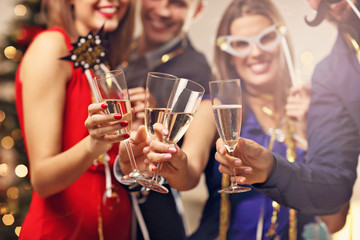 Group of friends celebrating New Year