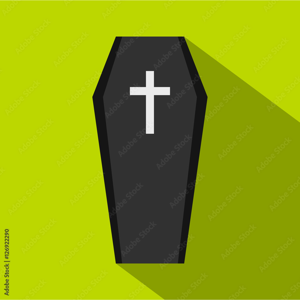Coffin icon. Flat illustration of coffin vector icon for web Coffin icon. Flat illustration of coffin vector icon for web