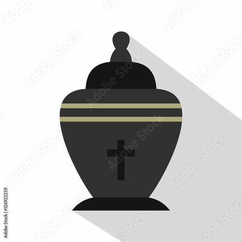 Urn icon. Flat illustration of urn vector icon for web