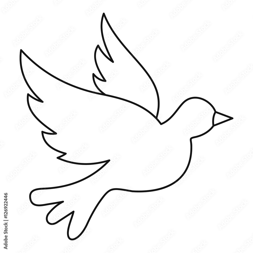 Obraz premium Dove icon. Outline illustration of dove vector icon for web