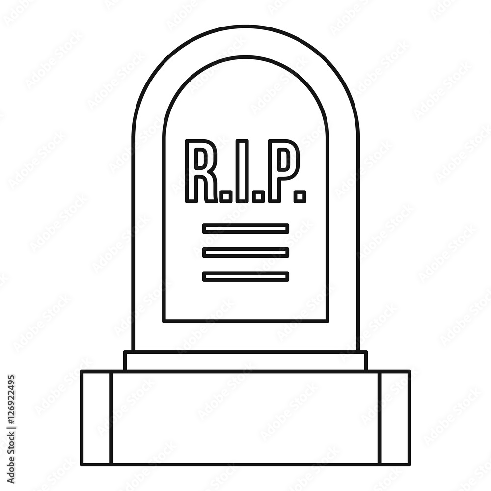 Headstone icon. Outline illustration of headstone vector icon for web Headstone icon. Outline illustration of headstone vector icon for web