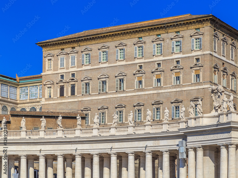 Palace of the Popes, view from St. Peter's Square in Rome