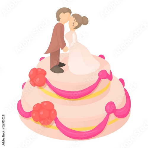 Wedding cake icon. Cartoon illustration of wedding cake vector icon for web