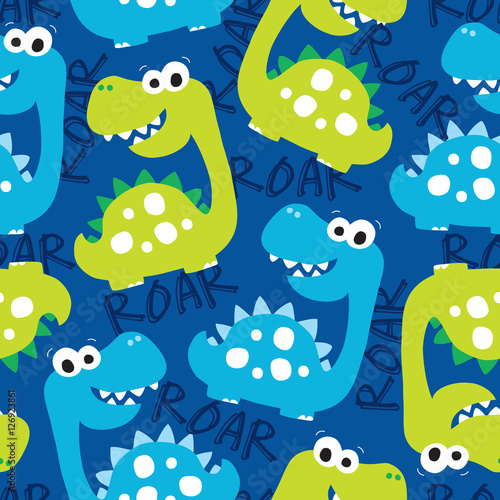seamless dinosaur pattern vector illustration