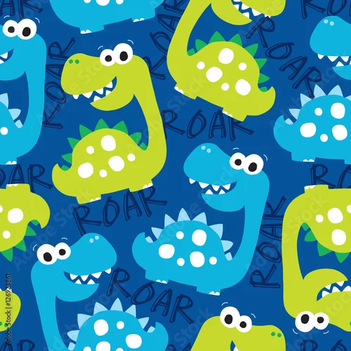 Obraz bezszwowa dinozaura wzoru wektoru ilustracja